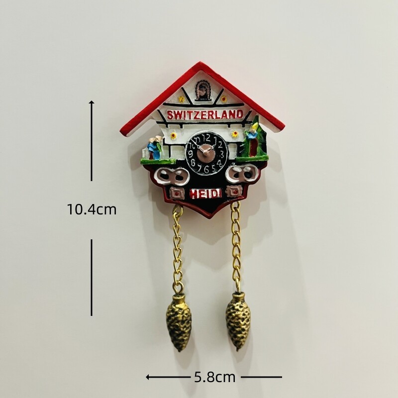 Horloge rouge de maison folklorique suisse
