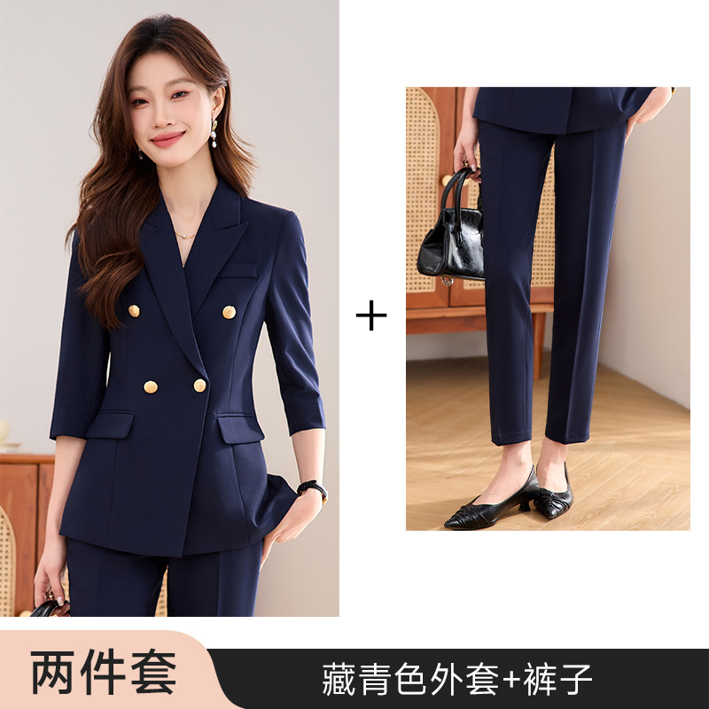 Navy blue jacket and trousers