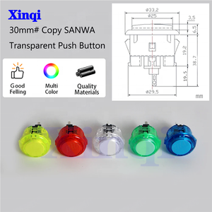 Kit de bricolaje de gabinete de Arcade de retardo cero, tira de LED de 5V, copia SANWA, botón pulsador transparente, Joystick, 2 jugadores, moneda USB a PC, Raspberry Pi - Product Image 3
