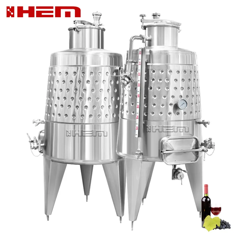 Sanitair Rvs Fruit Cider Fermentatie Tanks Drijvende Deksel Wijn Machinary Commerciële Wijnmakerij Apparatuur