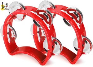 Montessori <strong>Mini</strong> Half Moon Drum Tambourine <strong>with</strong> Double Row Plastic Handle Educational Percussion Musical Instrument Accessory - Product Image 4