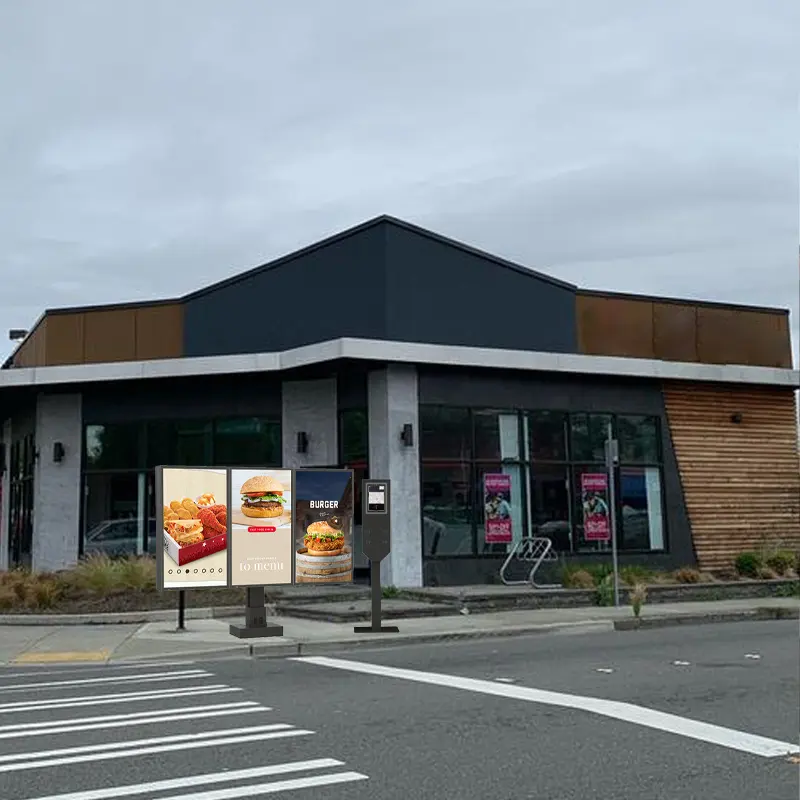 Système d'interphone visuel de 10.1 pouces Kiosque de commande automatique au volant pour les restaurants de la chaîne de restauration rapide