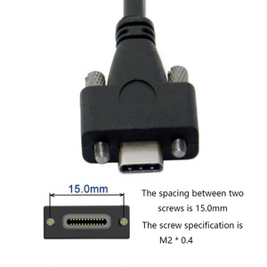 USB 3.1 Type-C ล็อคสกรูคู่มาตรฐาน USB3.0 สายเคเบิลข้อมูลแผงเมาท์ 5Gbps กล้องอุตสาหกรรมสายส่งวิดีโอ - Product Image 2