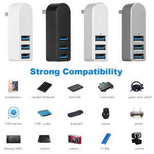 PSDA-concentrador de red USB giratorio Universal, 4 puertos USB 3,0 con Cable de alta velocidad, Mini enchufe, adaptador de Cable divisor con patrón para ordenador portátil - Product Image 4
