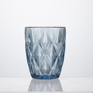 280ml Classic and Cute <strong>Blue</strong> Pattern Glass Tumbler Water and Whisky <strong>Cup</strong> With Customizable Logo for Parties Boxed - Product Image 1