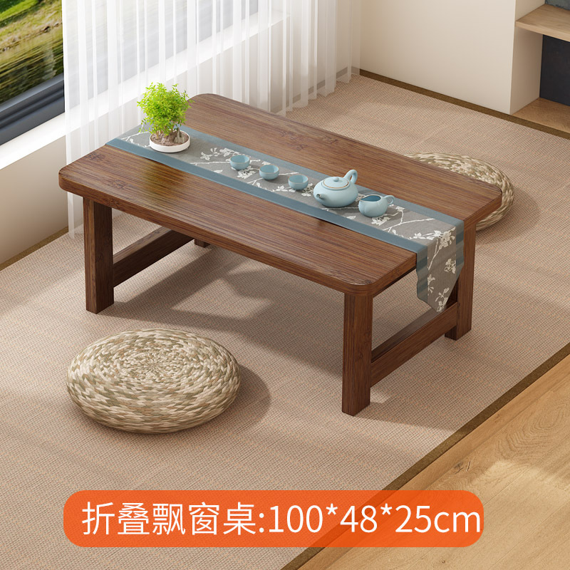 Encantadora mesa plegable para ventana salediza - Color nogal (100*48*25)