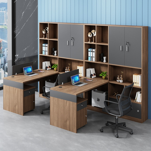 Modular văn phòng bảng nhân viên bàn cubicle Máy Trạm Đồ nội thất văn phòng thiết lập văn phòng phân vùng bàn và ghế với Tủ hồ sơ - Product Image 2