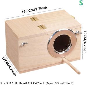 Ahşap Parakeet Budgie atiatiel üreme yuvalama kuş Avery kafes kutusu - Product Image 6