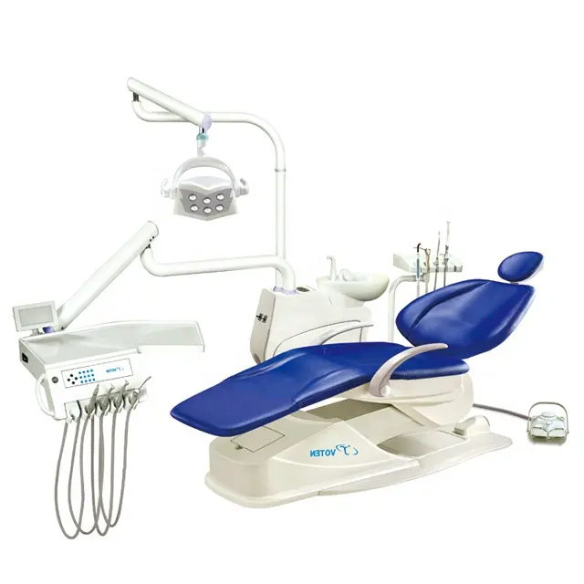 Silla Dental de cuero auténtico de lujo, sillón de odontología para operación a mano izquierda, instrumento de silla Dental de China