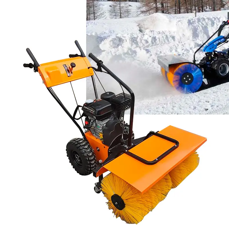Handbetrieb ene kleine 6,5 PS Schnee kehrmaschine Outdoor Road Schnee reiniger Ausrüstung zum Verkauf