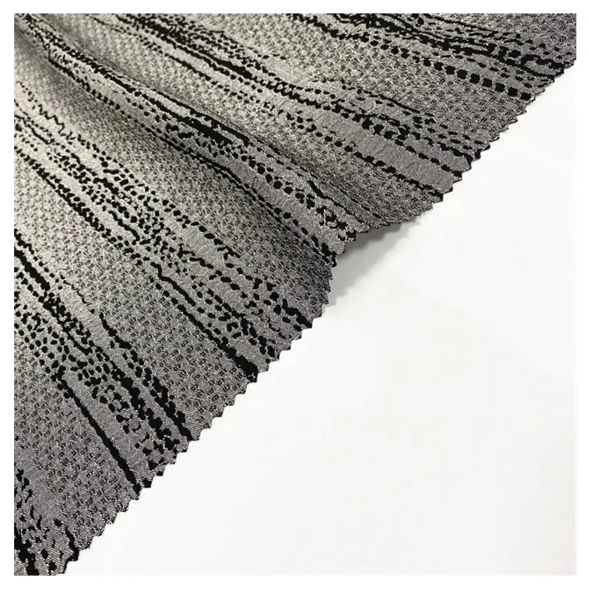 Il produttore di tessuti ABAYA fornisce tessuto Jacquard Spandex Rayon poliestere nero formale per abito Abaya afgano