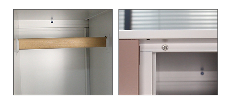 2 Doors Metal Locker Cabinet Vertical Standing With Hanger 8