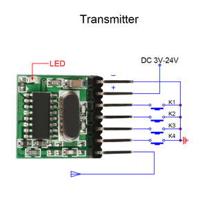 Módulo inalámbrico de 433mhz, transmisor de codificación de amplio voltaje, receptor de decodificación, módulo de salida de 4 canales para control remoto de 433,92 Mhz - Product Image 5