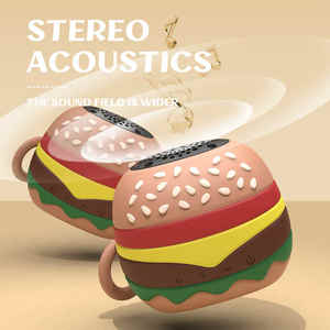 T77 Hamburger Draadloze Bt Mini Speaker Stofdichte Waterdichte Geavanceerde Touch Cartoon Burger Stereo Bass Actieve Speaker - Product Image 3