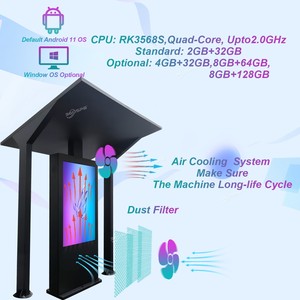 Outdoor IP65 impermeabile Flood in piedi Digital Signage di controllo di energia solare Display Street LCD schermo per la pubblicità - Product Image 3