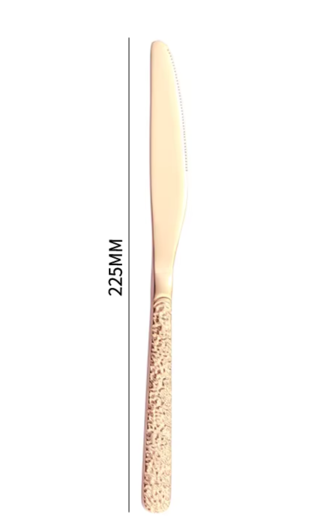 Rose gold-stone pattern dinner knife