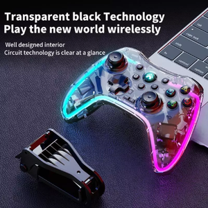 Joystick trasparente Controller Wireless da gioco RGB compatibile con dispositivi Nintendo Switch/PC/Android/IOS - Product Image 6