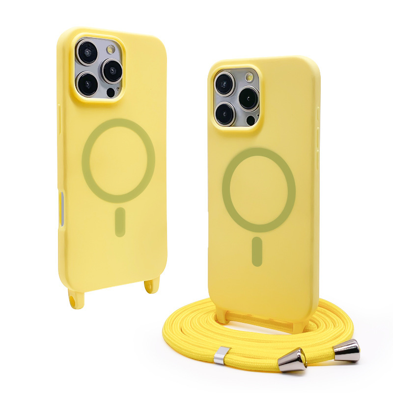 Yellow one-piece frosted magnetic lanyard