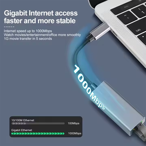 <strong>Usb</strong> c to Ethernet Cable Type c to Rj45 1000 for Laptop Pro Huawei P30 Universal <strong>Serial</strong> Bus C NIC Converter - Product Image 6