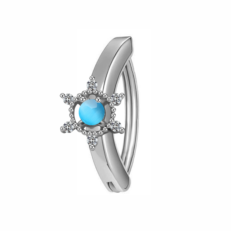 silver flower clip on