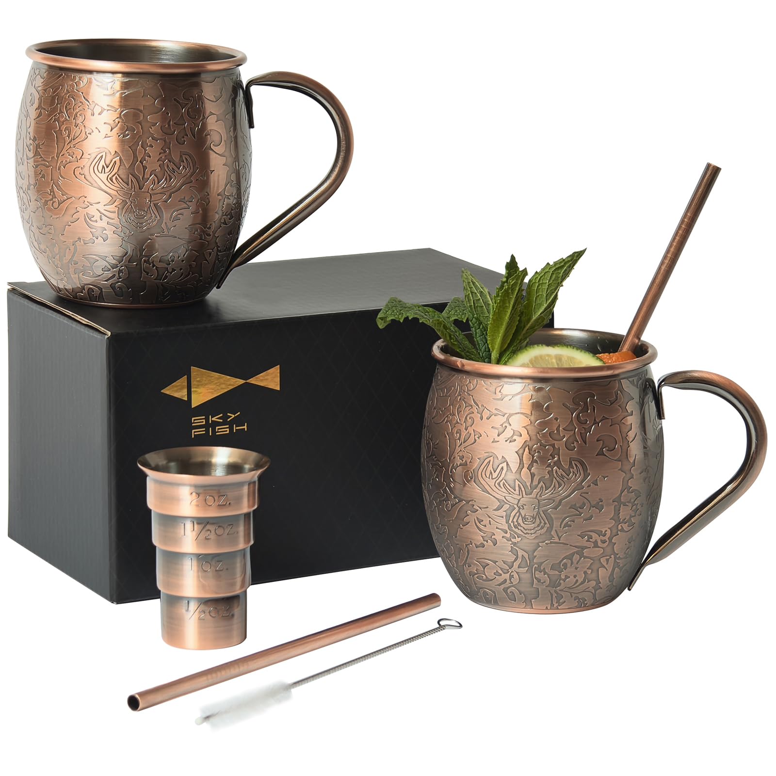 Dos tazas + dos pajitas + taza medidora