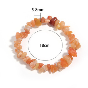 New Style Natural Gemstone Verde Aventurine Corda Elástica das Mulheres Irregular Cascalho Pedra Natural Pulseira Para Meninas Presentes