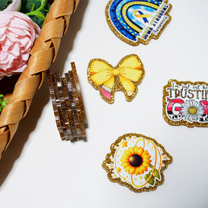 แผ่นอะคริลิคกลิตเตอร์แบบเรียบแผ่นตกแต่ง DIY อุปกรณ์เสริมสำหรับครูสัตว์แบบไม่มีรีลหรือที่ยึด - Product Image 5