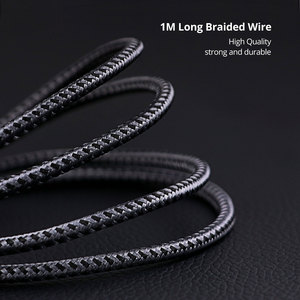 2M 6FT MFi orijinal siyah için APPLE Logo 5V 3A iPhone 7 için iPad naylon örgü usb veri şarj kablosu - Product Image 5