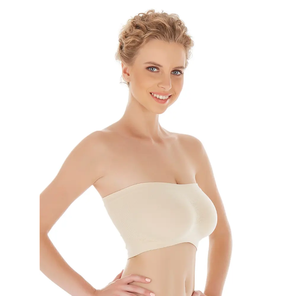 Seamless Strapless Tube Top Wire Free Soft Bandeau Bra