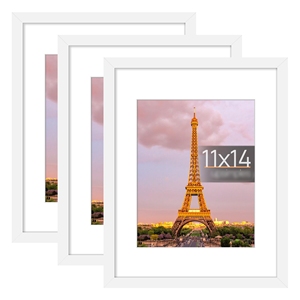 Black 11x14 Picture <strong>Frame</strong> for 8x10 with Mat or 11x14 Without Mat, Wall and Tabletop Display Photo <strong>Frames</strong> Black - Product Image 2