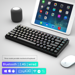 Teclado mecánico inalámbrico Dark Alien K84, el tercer Teclado mecánico de juego con Bluetooth de eje verde para computadora con cable simulado - Product Image 4