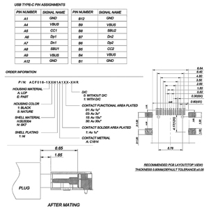 Soporte DE COMPRA integral Personalización SMT Patch 16 Pin Usb Tipo C Conector hembra para PCB - Product Image 3