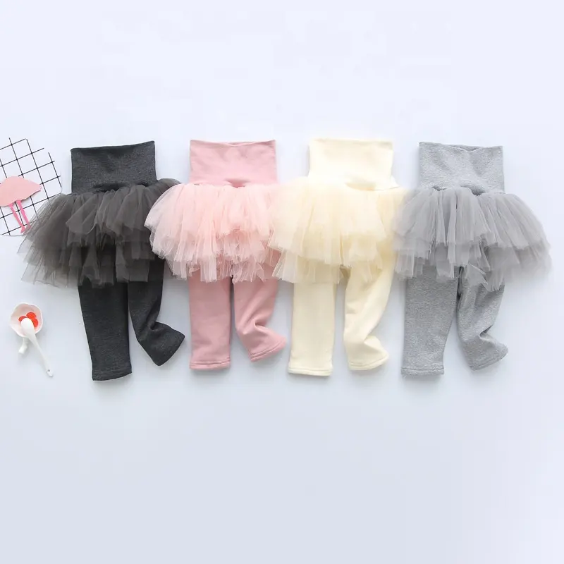 New Outono Inverno Menina Legging Grossas calças Saia-calça Crianças Bebê Malha Saia Tutu Para As Crianças