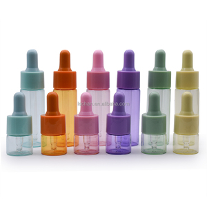 Customized 20ml 30ml 50ml  Flat Shoulder Frosting Colorful Glass Dropper Bottles Essential Oil Macaron Dropper Bottle - Product Image 4