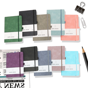 Venta al por mayor personalizado A5 con correa elástica PU diario cuaderno impreso marca Logo diario Bloc cuaderno de notas de cuero PU - Product Image 1