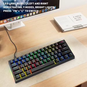 Mini teclado inalámbrico con cable Teclado mecánico RGB Light Up Retroiluminación LED PC Juego de computadora Teclado para juegos - Product Image 3