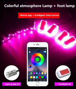 10 in 1 RGB LED、8M室内装飾車用光ファイバーストリップライト、App Control 12V装飾雰囲気ランプユニバーサル - Product Image 2