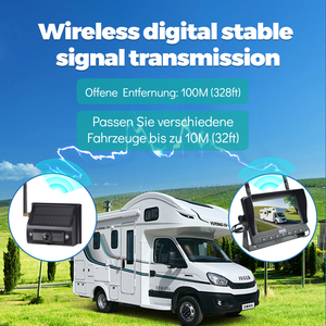 Sistema de cámara de marcha atrás RV inalámbrico solar, pantalla de 7 "con radar IP68 y BSD para seguridad de autocaravana - Product Image 4