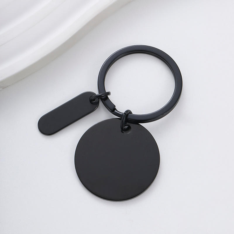 Llavero largo pequeño redondo con orificio interior de 30 mm, juego completo negro