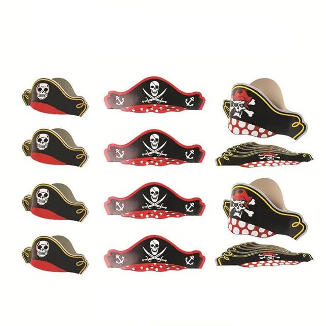 Chapéu de pirata, venda quente engraçado da festa do caribe, chapéus de pirata, crânio, impressão, chapéu para festa, tema pirata, oferta