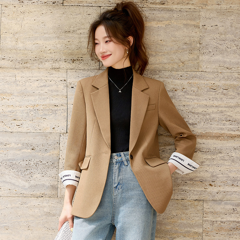 coffee-colored suit