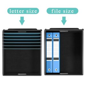 升级后的便携式文件收纳盒带盖大亚麻悬挂办公文件收纳盒 - Product Image 4