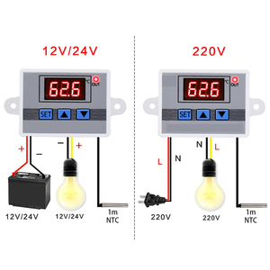 Digitaler LED-Temperatur regler 10A Thermostat-Steuersc halter Sonde mit wasserdichtem Sensor XH-W3002 12V /24V / 110V-220V - Product Image 1