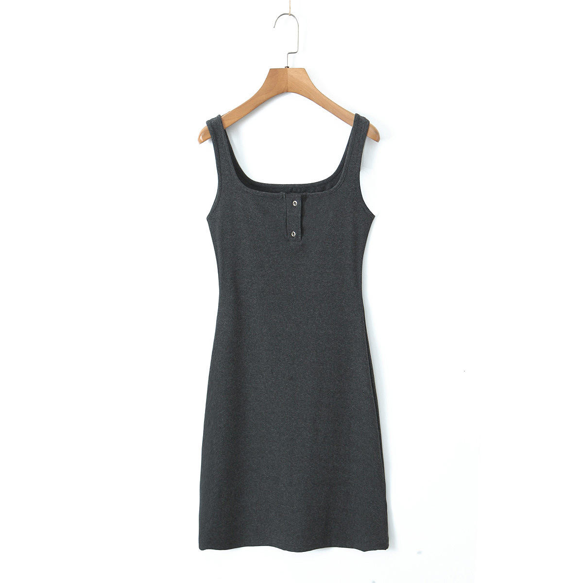 ชุดเดรสสั้นสีเทาคุณภาพสูง