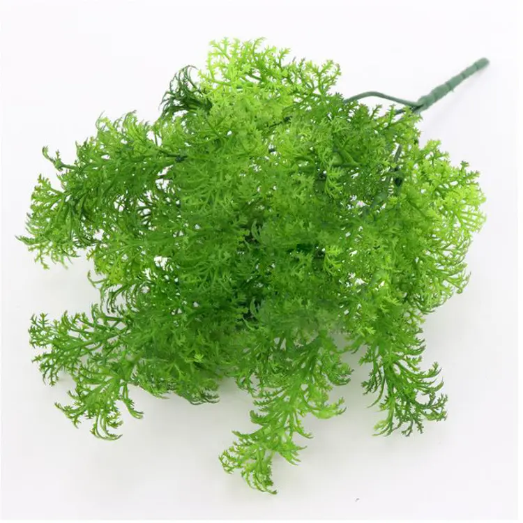 RTS 핫 세일 시뮬레이션 고사리 식물 녹색 잔디 플라스틱 꽃 홈 장식 덩굴 인공 잎