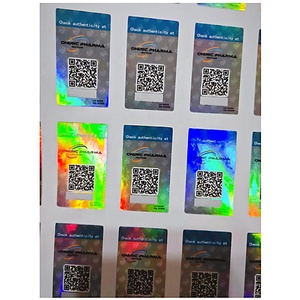 ホログラムステッカースクエアボックスシールカスタムデザインERコード印刷ユニークなコード番号スクラッチラベルステッカー - Product Image 3