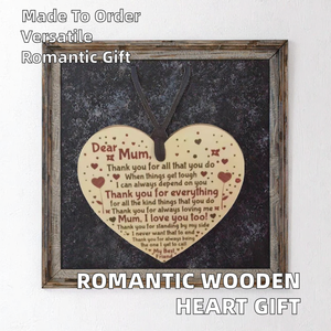 Oem Handmade Bằng Gỗ Treo Trái Tim Mảng Bám Đánh Bóng Nghệ Thuật Phong Cách Lãng Mạn Lưu Niệm Cho Bạn Trai Bạn Gái Cho Món Quà Ngày Của Cha - Product Image 2