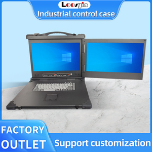 Chasis de ordenador industrial portátil multipantalla de 2 pantallas para aplicaciones de transmisión y control en directo - Product Image 2