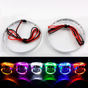 CQL 360 Degree <strong>Flash</strong> LED Demon Eye COB Angel Eye Modified Car Headlights Dual Light Lens <strong>2.5</strong> &quot;3&quot; General Purpose - Product Image 2