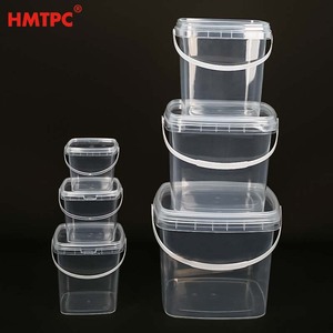 PP материал 0.3L 0.5L 1L 1.5L 2L 3L 5L прозрачное ведро Квадратный Контейнер для хранения материалов PP с крышкой и ручкой - Product Image 3